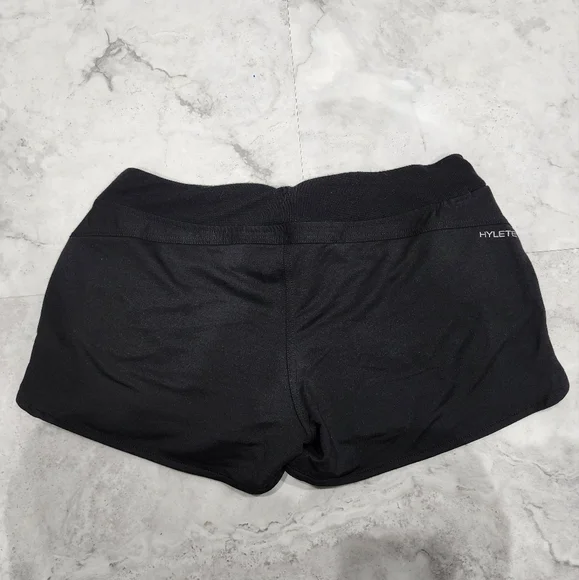 Hylete Womens Running Shorts XLarge Athletic Fitted Black Tie Drawstring - Picture 4 of 5